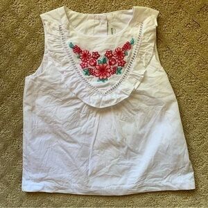 NFS. Janie and Jack white blouse with embroidered floral detail size 3T